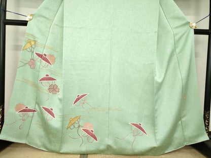 平和屋着物●久保田一竹　幻の辻が花　訪問着　菅笠　金彩　金通し地　正絹　逸品　AABK4480ck
