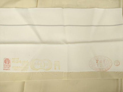 平和屋着物●訪問着　駒刺繍　草花文　丹後ちりめん　反端付き　正絹　逸品　AABK4482ck