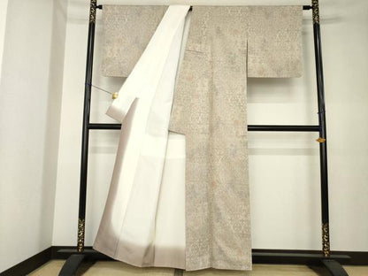 平和屋着物●本場結城紬　重要無形文化財　100亀甲　モロ入り　寄せ柄　狩猟文　奥順謹製　認定証付き　正絹　逸品　AABK4484ck