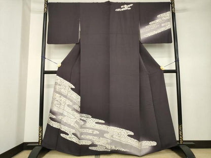 平和屋着物●訪問着　手刺繍　エ霞花宝尽くし　暈し染め　金糸　正絹　逸品　AABK4485ck