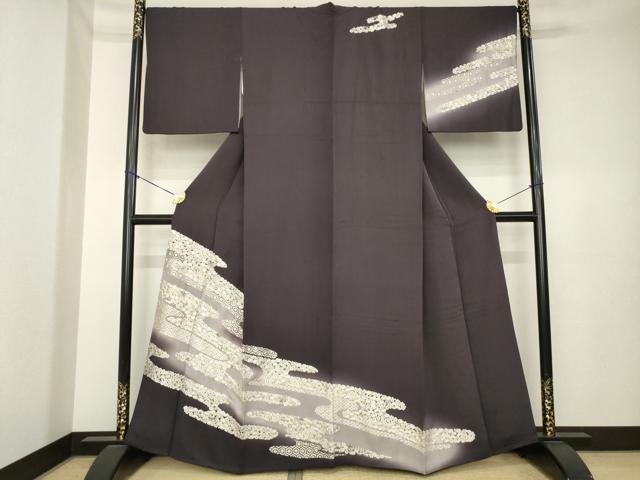 平和屋着物●訪問着　手刺繍　エ霞花宝尽くし　暈し染め　金糸　正絹　逸品　AABK4485ck
