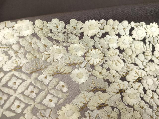 平和屋着物●訪問着　手刺繍　エ霞花宝尽くし　暈し染め　金糸　正絹　逸品　AABK4485ck