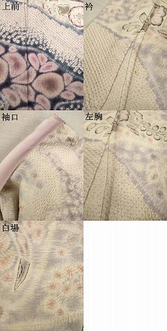 平和屋本店●十七代京屋林蔵　訪問着　本場結城紬地　辻が花　総絞り　共箱付き　正絹　逸品　AABK4488ck