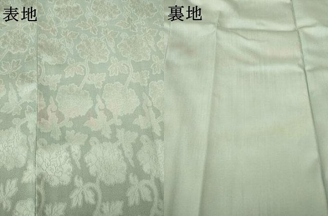 平和屋着物●道行コート　紋紗袷　花唐草紋紗　暈し染め　ロング丈　正絹　逸品　AABK4490ck