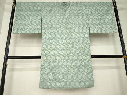平和屋着物●道行コート　紋紗袷　花唐草紋紗　暈し染め　ロング丈　正絹　逸品　AABK4490ck