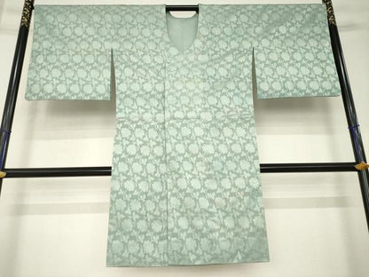 平和屋着物●道行コート　紋紗袷　花唐草紋紗　暈し染め　ロング丈　正絹　逸品　AABK4490ck