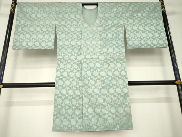 平和屋着物●道行コート　紋紗袷　花唐草紋紗　暈し染め　ロング丈　正絹　逸品　AABK4490ck