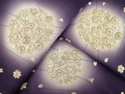 平和屋着物●訪問着　総刺繍　花丸文　ほたる暈し　ますいわ屋扱い　正絹　逸品　AABK4493ck