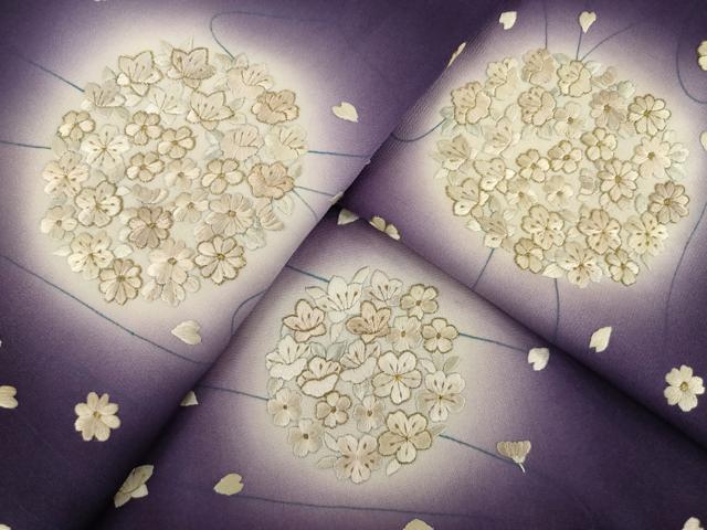 平和屋着物●訪問着　総刺繍　花丸文　ほたる暈し　ますいわ屋扱い　正絹　逸品　AABK4493ck