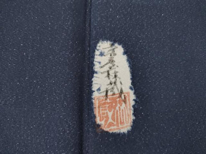 平和屋着物●十七代京屋林蔵　訪問着　長襦袢(無双仕立て)セット　辻が花　絞り　流水花文　銀通し地　正絹　逸品　AABK4500ck