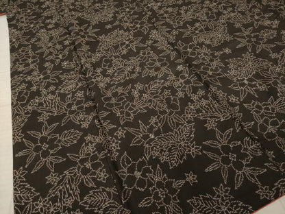 平和屋着物●本場大島紬　7マルキ　草花文　正絹　逸品　AABK4501ck