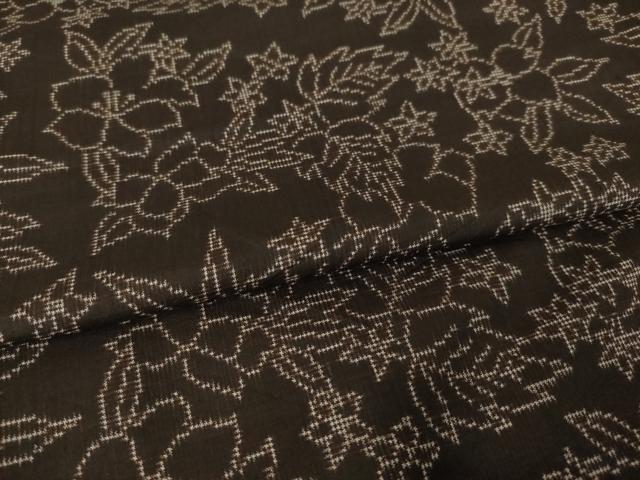 平和屋着物●本場大島紬　7マルキ　草花文　正絹　逸品　AABK4501ck