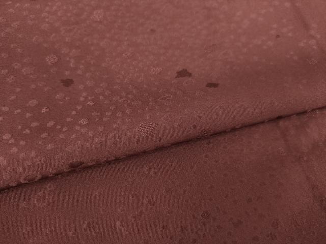 平和屋着物●上質な色無地　箔散らし地紋　葡萄茶色　正絹　逸品　AABK4503ck