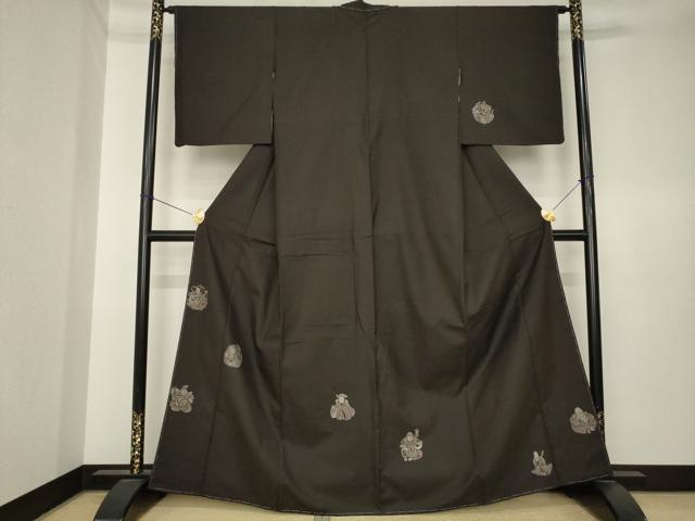平和屋着物●本場大島紬　訪問着　9マルキ　七福神　地空き　総絣　まるやま扱い　正絹　逸品　AABK4504ck