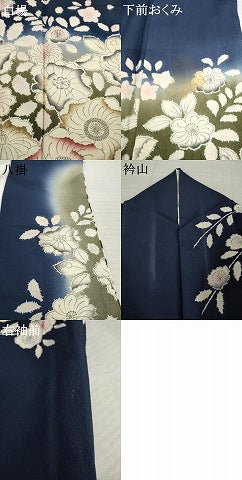 平和屋着物●訪問着　辻が花　絞り　舞花文　暈し染め　正絹　逸品　AABK4505ck
