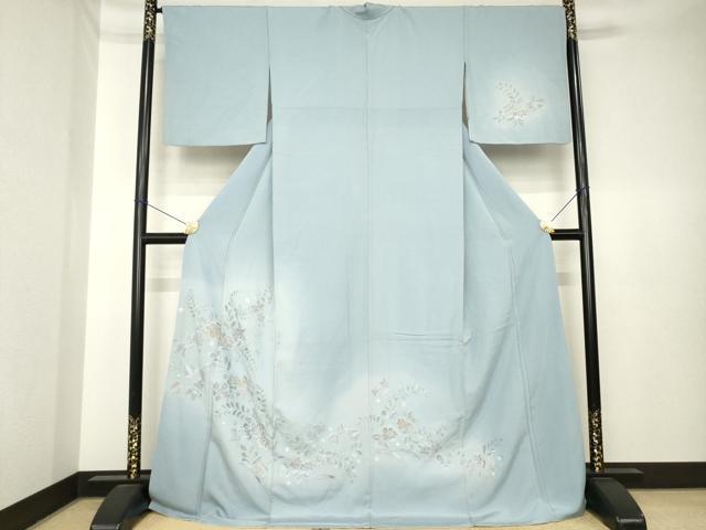 平和屋着物●訪問着　中国三大刺繍　汕頭刺繍　スワトウ刺繍　総刺繍　辻が花　舞花文　やまと誂製　ロング丈　正絹　逸品　AABK4506ck
