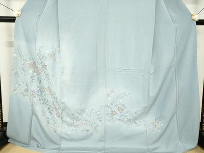 平和屋着物●訪問着　中国三大刺繍　汕頭刺繍　スワトウ刺繍　総刺繍　辻が花　舞花文　やまと誂製　ロング丈　正絹　逸品　AABK4506ck