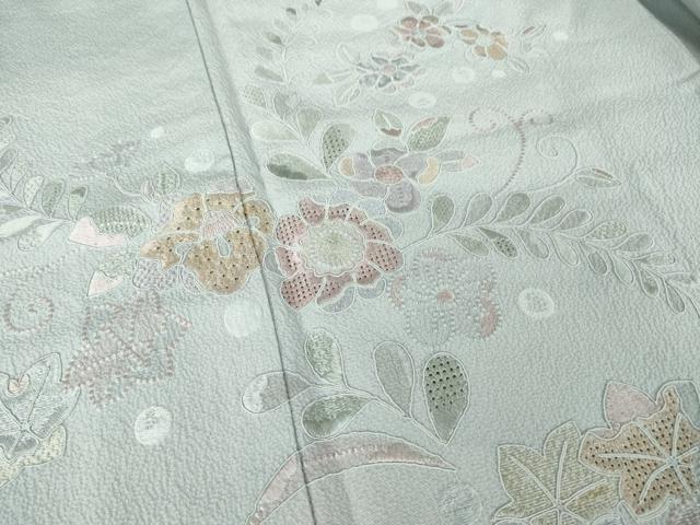 平和屋着物●訪問着　中国三大刺繍　汕頭刺繍　スワトウ刺繍　総刺繍　辻が花　舞花文　やまと誂製　ロング丈　正絹　逸品　AABK4506ck