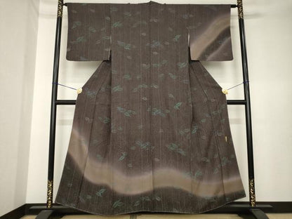 平和屋着物●訪問着　作家物　枝葉文　暈し染め　正絹　逸品　AABK4507ck