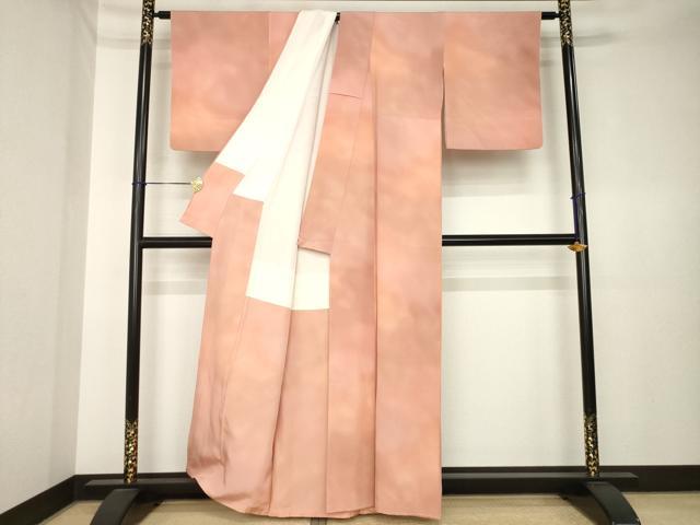 平和屋着物●染色作家　斉藤三才　小紋　霞文　暈し染め　正絹　逸品　AABK4510ck