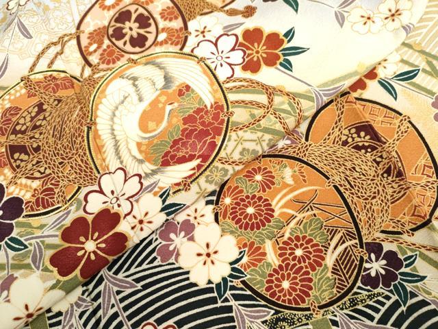 平和屋着物●豪華振袖　駒刺繍　渡り橋花鼓文　暈し染め　金彩　正絹　逸品　AABK4521cs