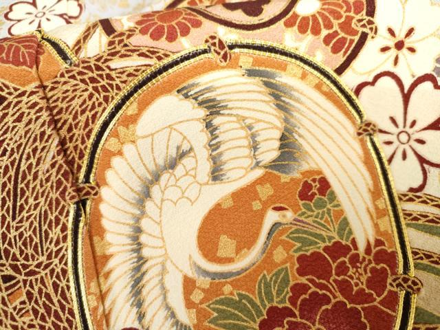 平和屋着物●豪華振袖　駒刺繍　渡り橋花鼓文　暈し染め　金彩　正絹　逸品　AABK4521cs