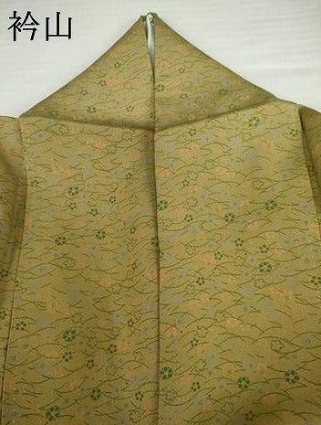 平和屋着物●上質な小紋　芝花文　正絹　逸品　AABK4522cs