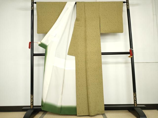平和屋着物●上質な小紋　芝花文　正絹　逸品　AABK4522cs
