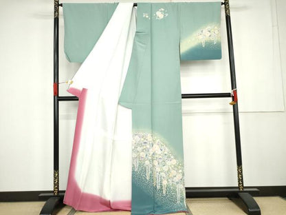 平和屋着物●訪問着　辻が花　絞り　暈し染め　正絹　逸品　AABK4525cs