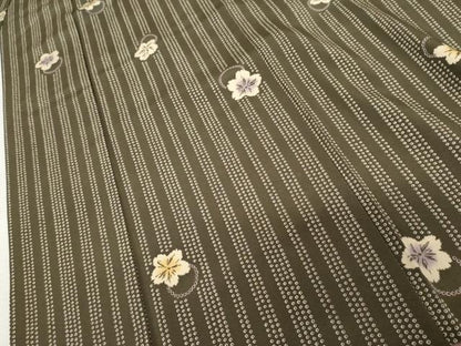 平和屋着物●上質な小紋　鹿の子舞桜文　正絹　逸品　AABK4529cs