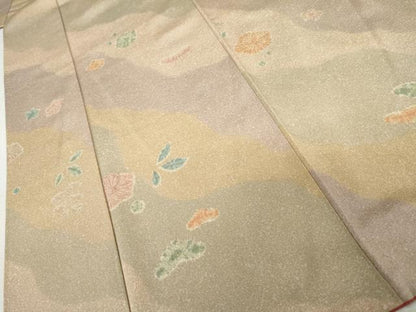 平和屋着物●上質な小紋　道長花松文　金彩　正絹　逸品　AABK4530cs