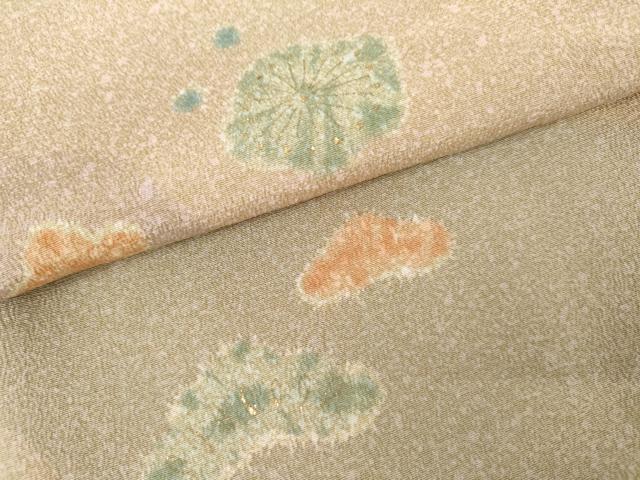 平和屋着物●上質な小紋　道長花松文　金彩　正絹　逸品　AABK4530cs