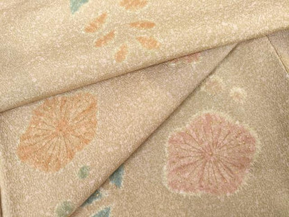 平和屋着物●上質な小紋　道長花松文　金彩　正絹　逸品　AABK4530cs