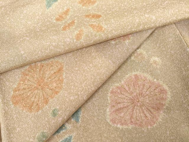平和屋着物●上質な小紋　道長花松文　金彩　正絹　逸品　AABK4530cs