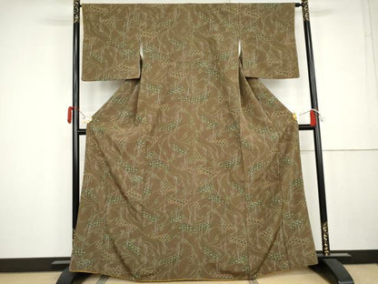平和屋着物●上質な小紋　幾何学文様　正絹　逸品　AABK4532cs