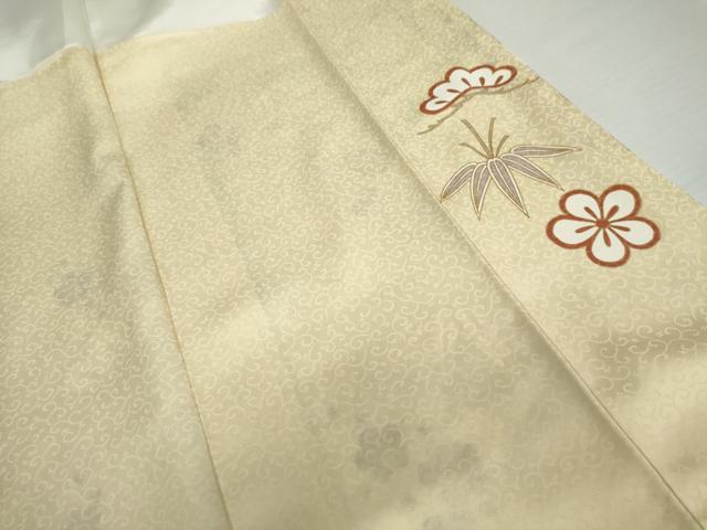 平和屋着物●訪問着　松竹梅文　金彩　ロング丈　正絹　逸品　AABK4533cs