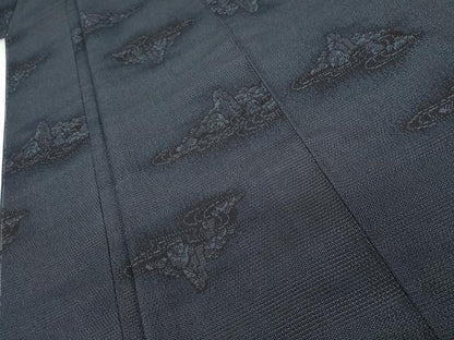 平和屋着物●本塩沢　110亀甲　流水風景文　正絹　逸品　未使用　AABK4538cs