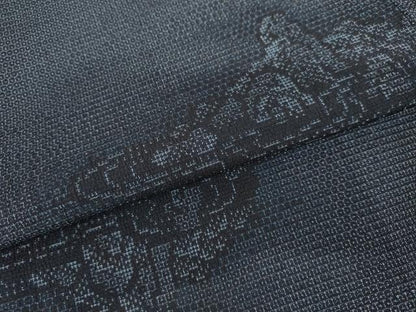 平和屋着物●本塩沢　110亀甲　流水風景文　正絹　逸品　未使用　AABK4538cs