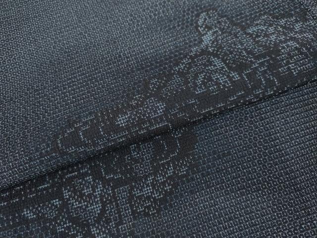 平和屋着物●本塩沢　110亀甲　流水風景文　正絹　逸品　未使用　AABK4538cs