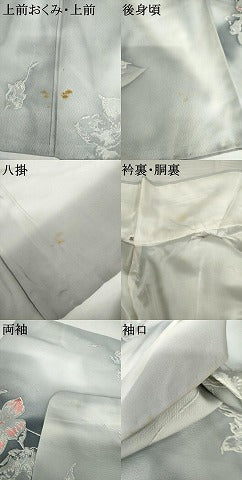 平和屋着物●上質な小紋　枝花文　暈し染め　正絹　逸品　AABK4542cs