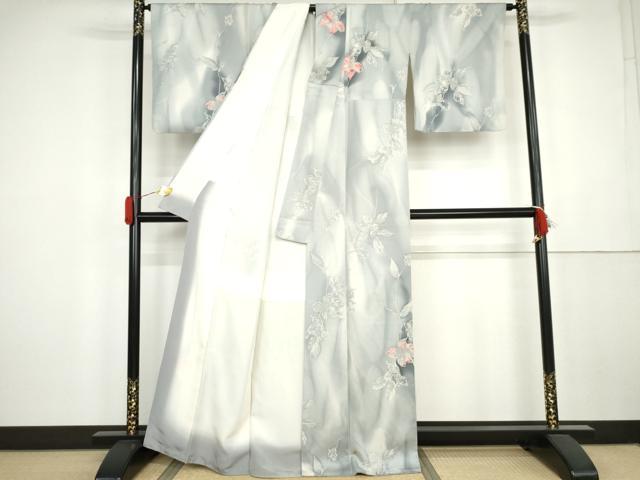 平和屋着物●上質な小紋　枝花文　暈し染め　正絹　逸品　AABK4542cs