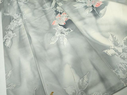 平和屋着物●上質な小紋　枝花文　暈し染め　正絹　逸品　AABK4542cs