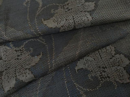 平和屋着物●本場大島紬　9マルキ　花唐草文　正絹　逸品　未使用　AABK4543cs