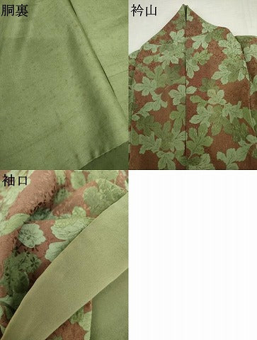 平和屋着物●上質な小紋　梶の葉　正絹　逸品　AABK4545cs