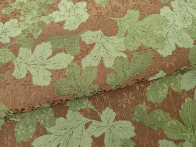 平和屋着物●上質な小紋　梶の葉　正絹　逸品　AABK4545cs
