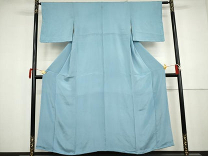 平和屋着物●上質な色無地　勿忘草色　正絹　逸品　未使用　AABK4548cs