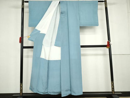 平和屋着物●上質な色無地　勿忘草色　正絹　逸品　未使用　AABK4548cs