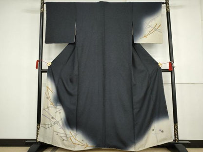 平和屋着物●訪問着　敷松葉に楓　暈し染め　金彩　正絹　逸品　未使用　AABK4550cs