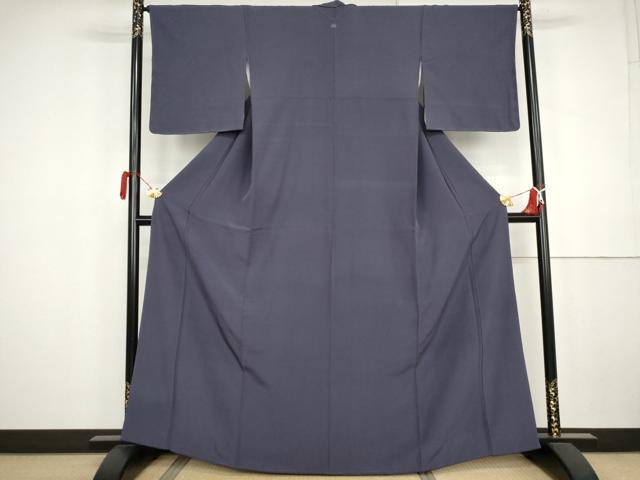 平和屋着物●上質な色無地　藍　墨茶色　正絹　逸品　AABK4555cs