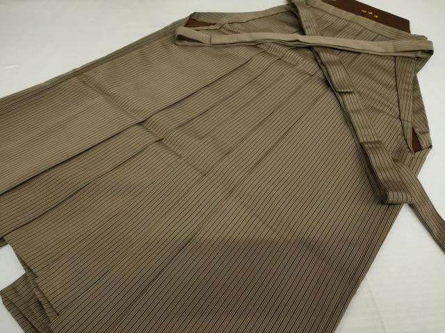 平和屋着物●男性　行灯袴　縞　正絹　逸品　AABK4559cs